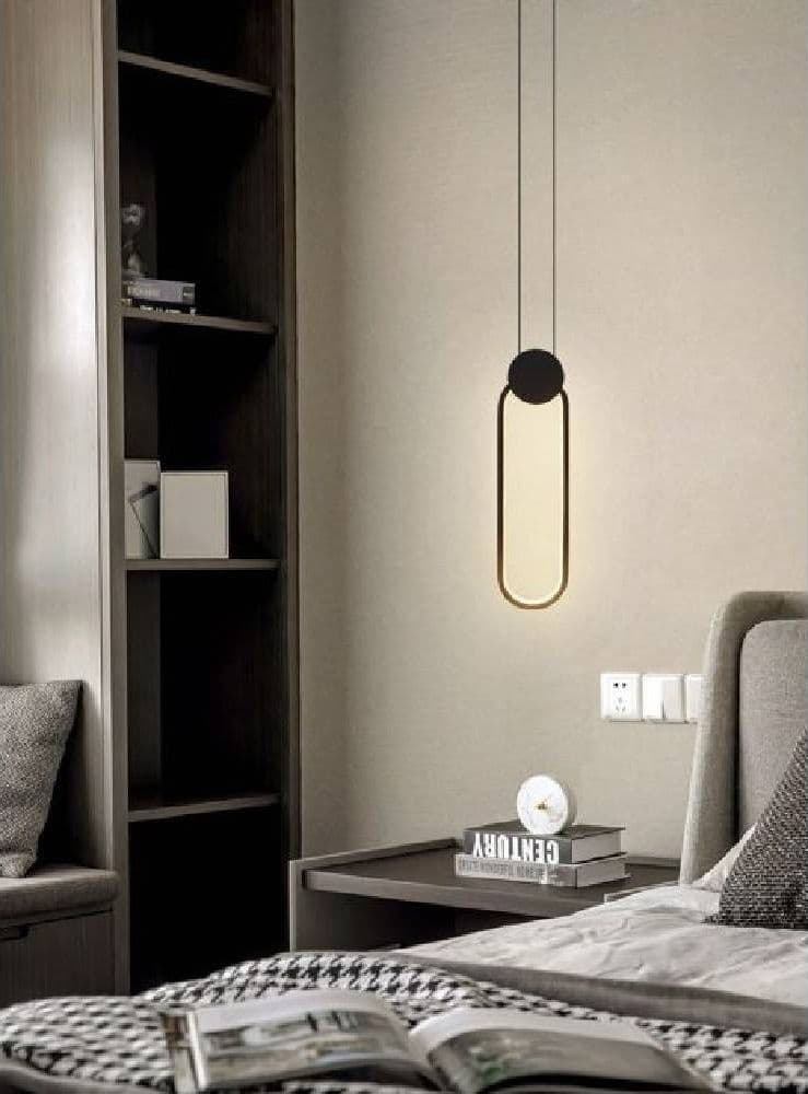 LAMPADARIO LED SOSPENSIONE MODERNO METALLO NERO 14W LUCE 3000K 4000K 6500K LP-03 - 4