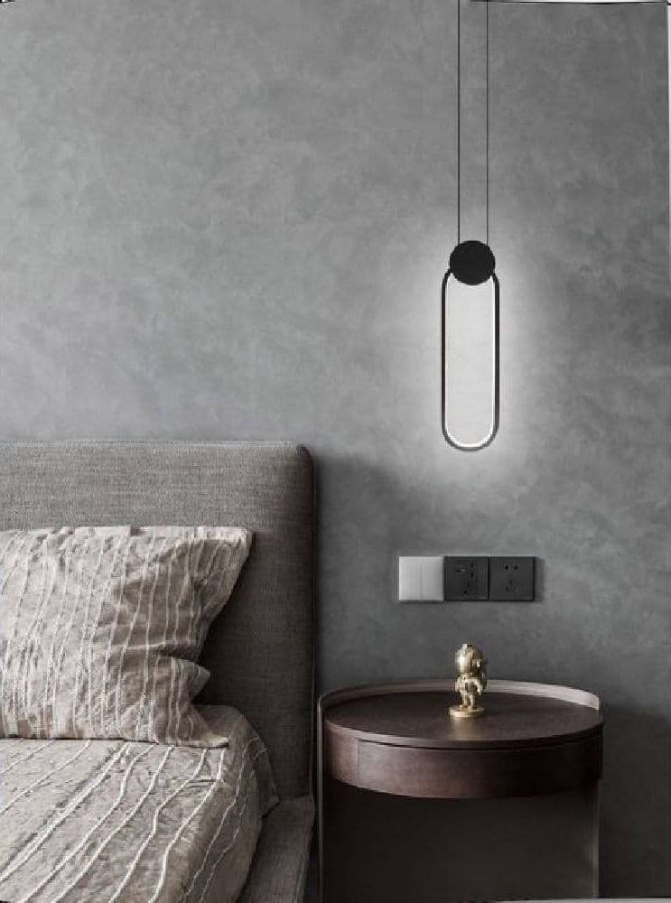 LAMPADARIO LED SOSPENSIONE MODERNO METALLO NERO 14W LUCE 3000K 4000K 6500K LP-03 - 5