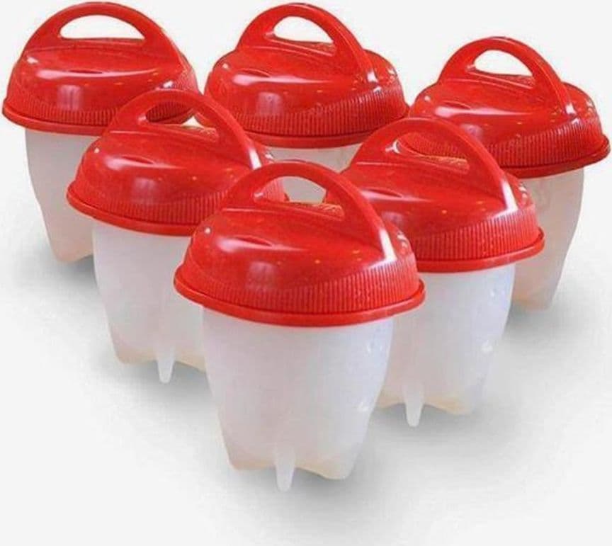 CUOCI UOVA IN SILICONE SENZA GUSCIO 6 PZ UOVO SODO FRITTATA OMELETTE EGGLETTES - 5