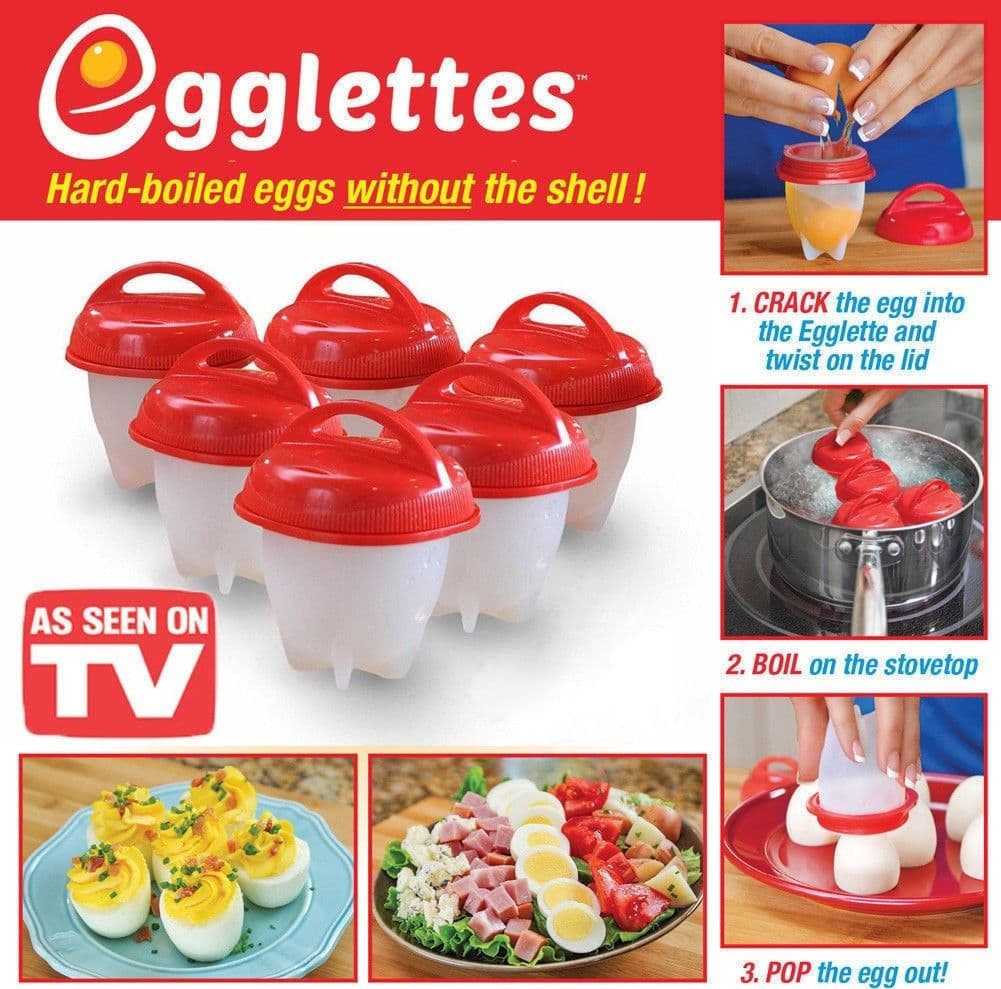 CUOCI UOVA IN SILICONE SENZA GUSCIO 6 PZ UOVO SODO FRITTATA OMELETTE EGGLETTES - 6