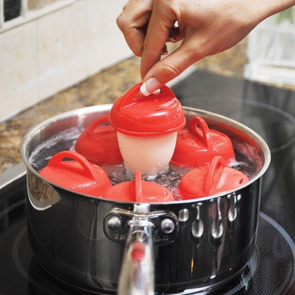 CUOCI UOVA IN SILICONE SENZA GUSCIO 6 PZ UOVO SODO FRITTATA OMELETTE EGGLETTES - 8