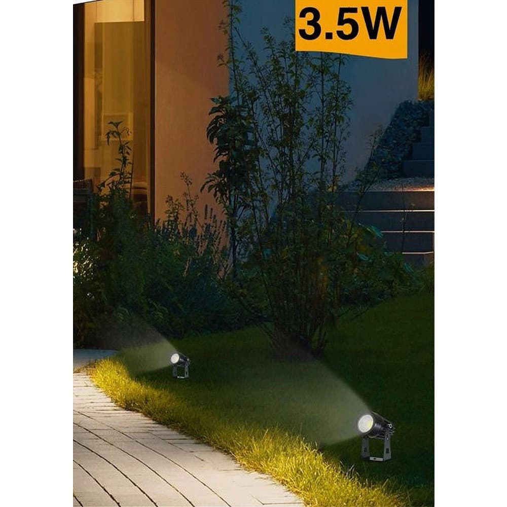 FARETTO LED 3,5 W NERO ES38 STAFFA ORIENTABILE ESTERNO VARIE TONALITA' LUCE IP65 - 10
