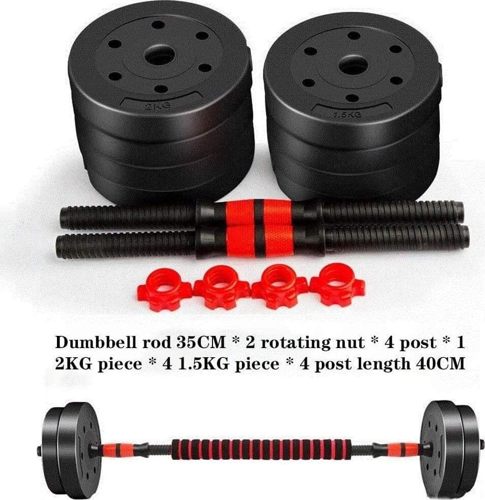 KIT 2IN1 BILANCIERE + MANUBRI CON PESI REGOLABILI COMPONIBILI PALESTRA TOT 10 KG - 2