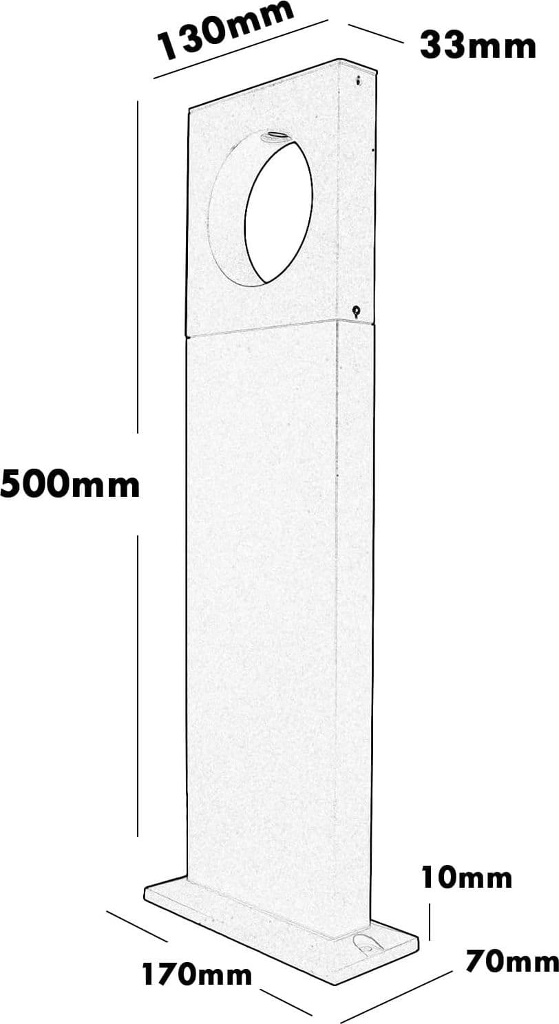 LAMPADA PALO DA GIARDINO LED CERCHIO 50CM 12 W GRIGIO LUCE 6500K 4000K 3000K ES60 - 5