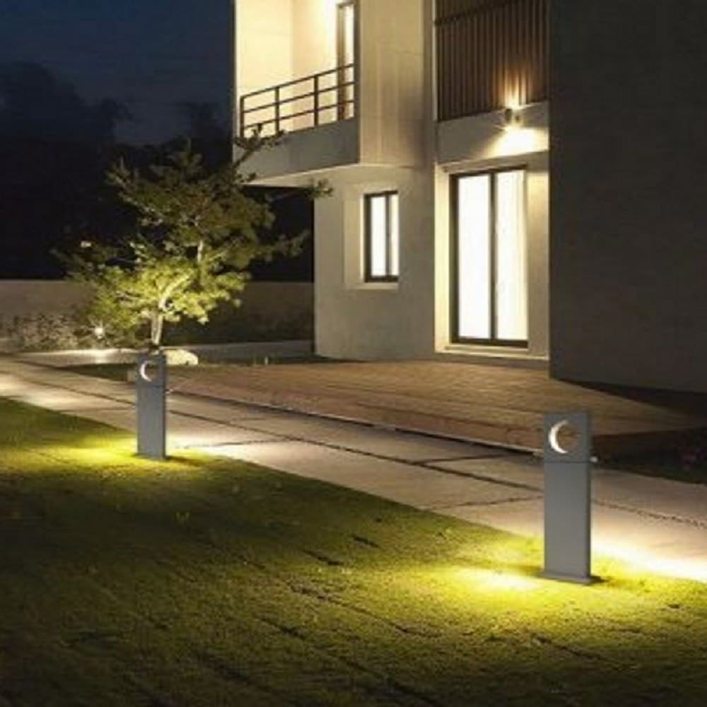 LAMPADA PALO DA GIARDINO LED CERCHIO 50CM 12 W GRIGIO LUCE 6500K 4000K 3000K ES60 - 7