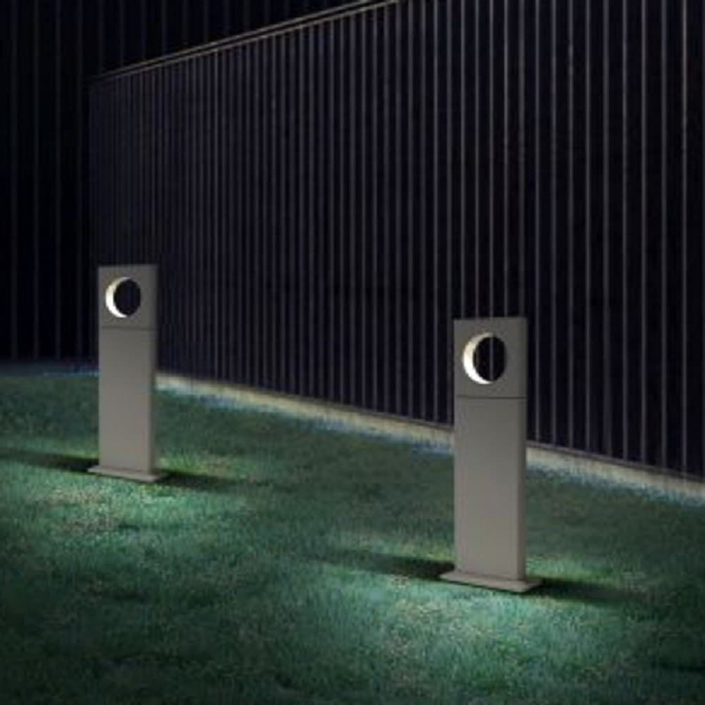 LAMPADA PALO DA GIARDINO LED CERCHIO 50CM 12 W GRIGIO LUCE 6500K 4000K 3000K ES60 - 9