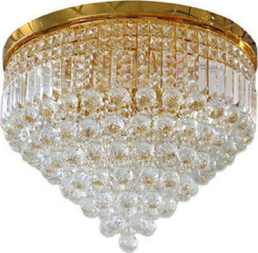 LAMPADARIO SOFFITTO PLAFONIERA CON SFERE CRISTALLI IN VETRO PORTALAMPADA E14 A - 3
