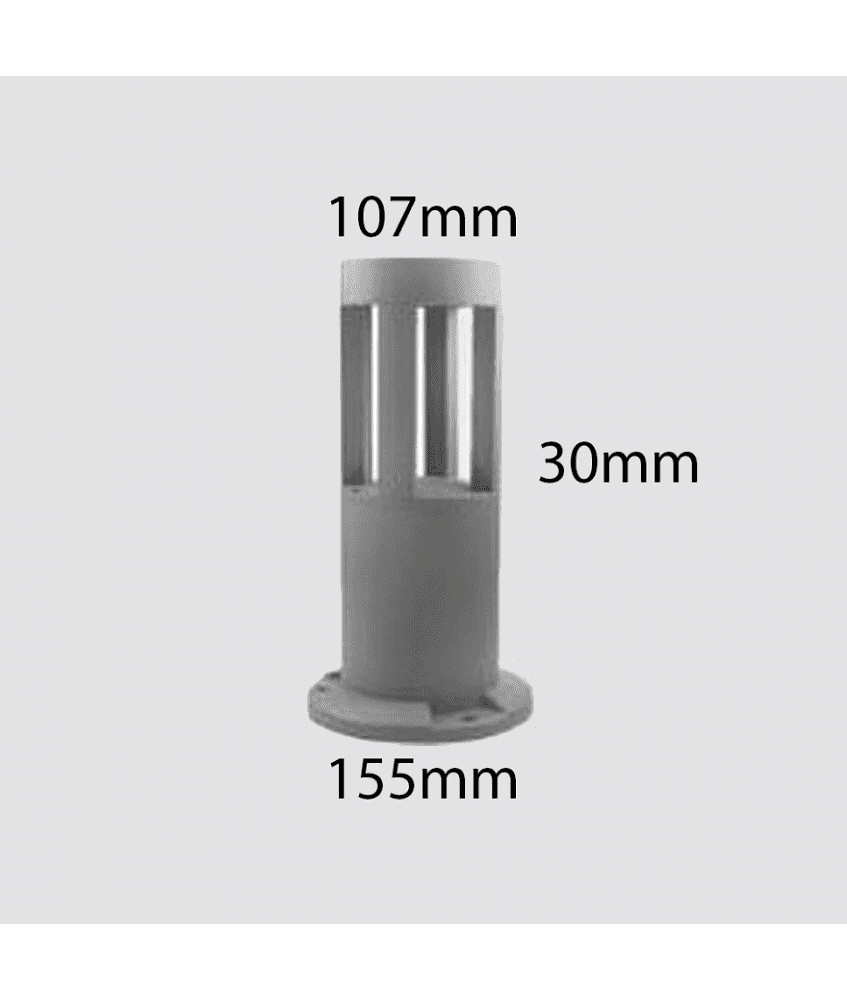 LAMPADA DA TERRA SEGNAPASSO GRIGIO DA GIARDINO IP65 IN ALLUMINIO VETRO 12W ES59 - 4