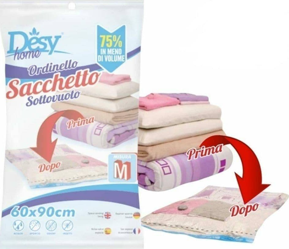 12 SACCHETTI SOTTOVUOTO SALVASPAZIO 90X60 BUSTE SACCO SALVA SPAZIO ABITI PIUMONI - 4