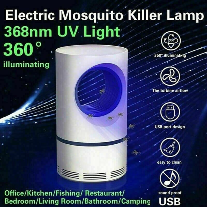 LAMPADA ANTI ZANZARE INSETTI MOSCHE ZANZARIERA ELETTRICA USB LED ASPIRATORE FAN - 2
