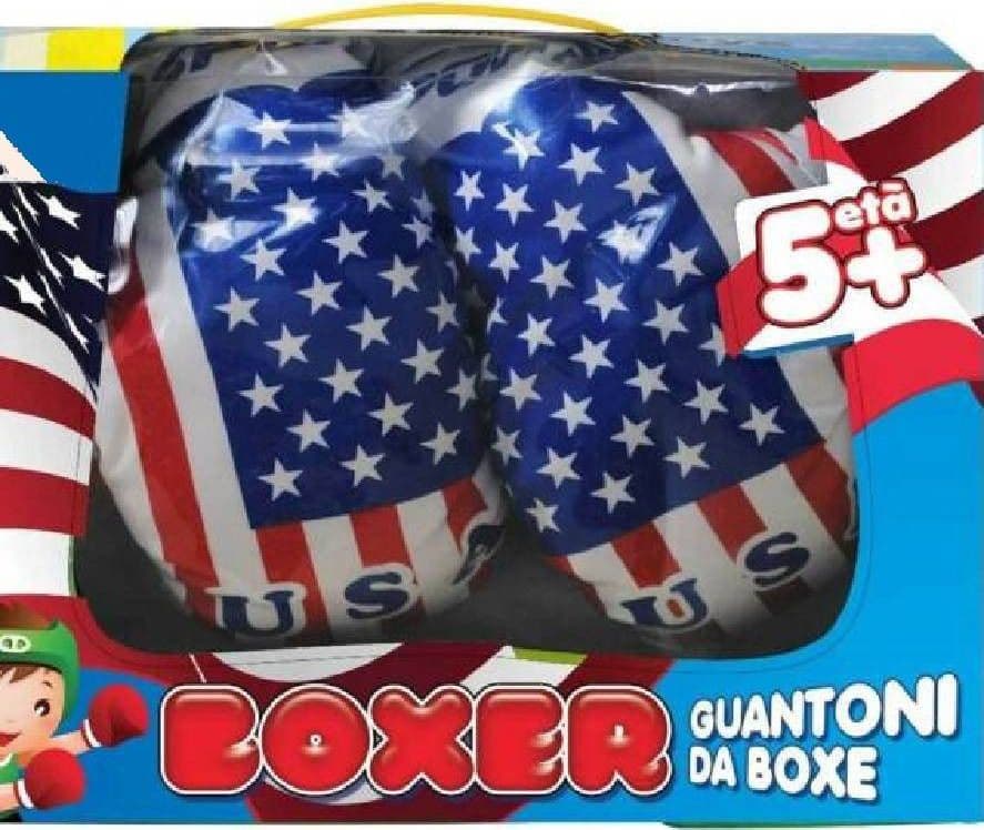 GUANTONI DA BOXE PUGILATO GIOCATTOLO BAMBINI AMERICA STELLE E STRISCE PLASTICA - 2