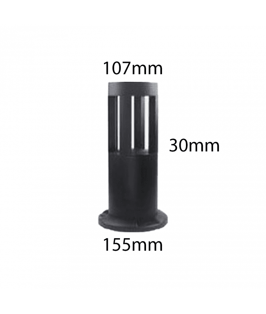 LAMPADA DA TERRA SEGNAPASSO DA GIARDINO IP65 IN ALLUMINIO VETRO 12WATT ES59 NERO - 5