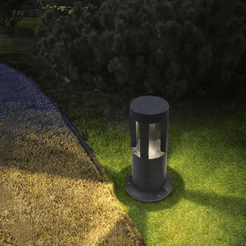 LAMPADA DA TERRA SEGNAPASSO DA GIARDINO IP65 IN ALLUMINIO VETRO 12WATT ES59 NERO - 2