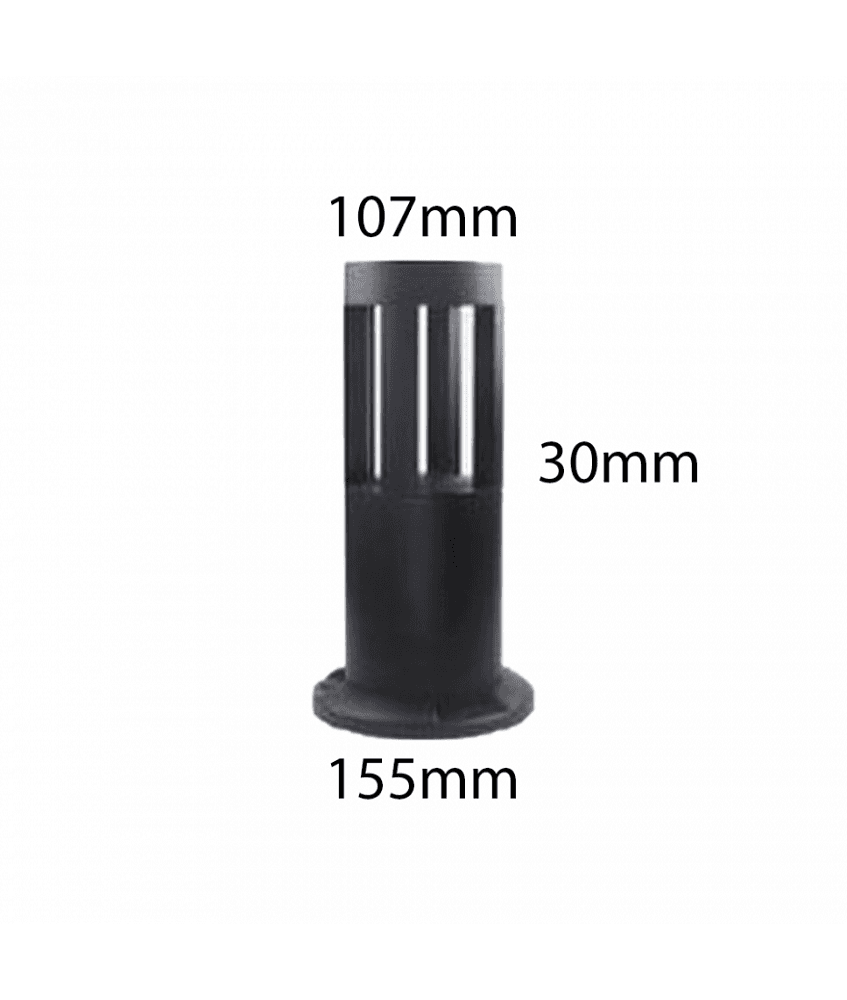 LAMPADA DA TERRA SEGNAPASSO DA GIARDINO IP65 IN ALLUMINIO VETRO 12WATT ES59 NERO - 3