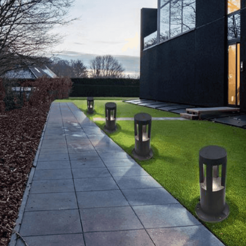 LAMPADA DA TERRA SEGNAPASSO DA GIARDINO IP65 IN ALLUMINIO VETRO 12WATT ES59 NERO - 4