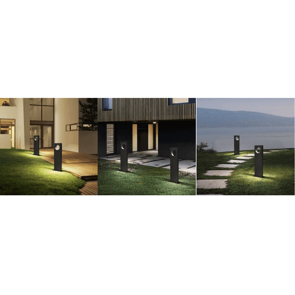 LAMPADA PALO DA GIARDINO A LED CERCHIO 50 CM 12 W NERO LUCE 6500K 4000K 3000K ES60 - 6