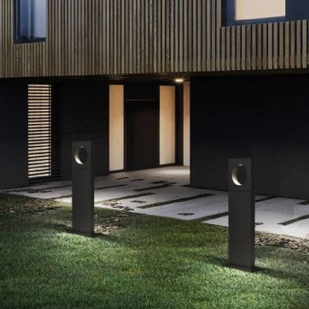 LAMPADA PALO DA GIARDINO A LED CERCHIO 50 CM 12 W NERO LUCE 6500K 4000K 3000K ES60 - 7