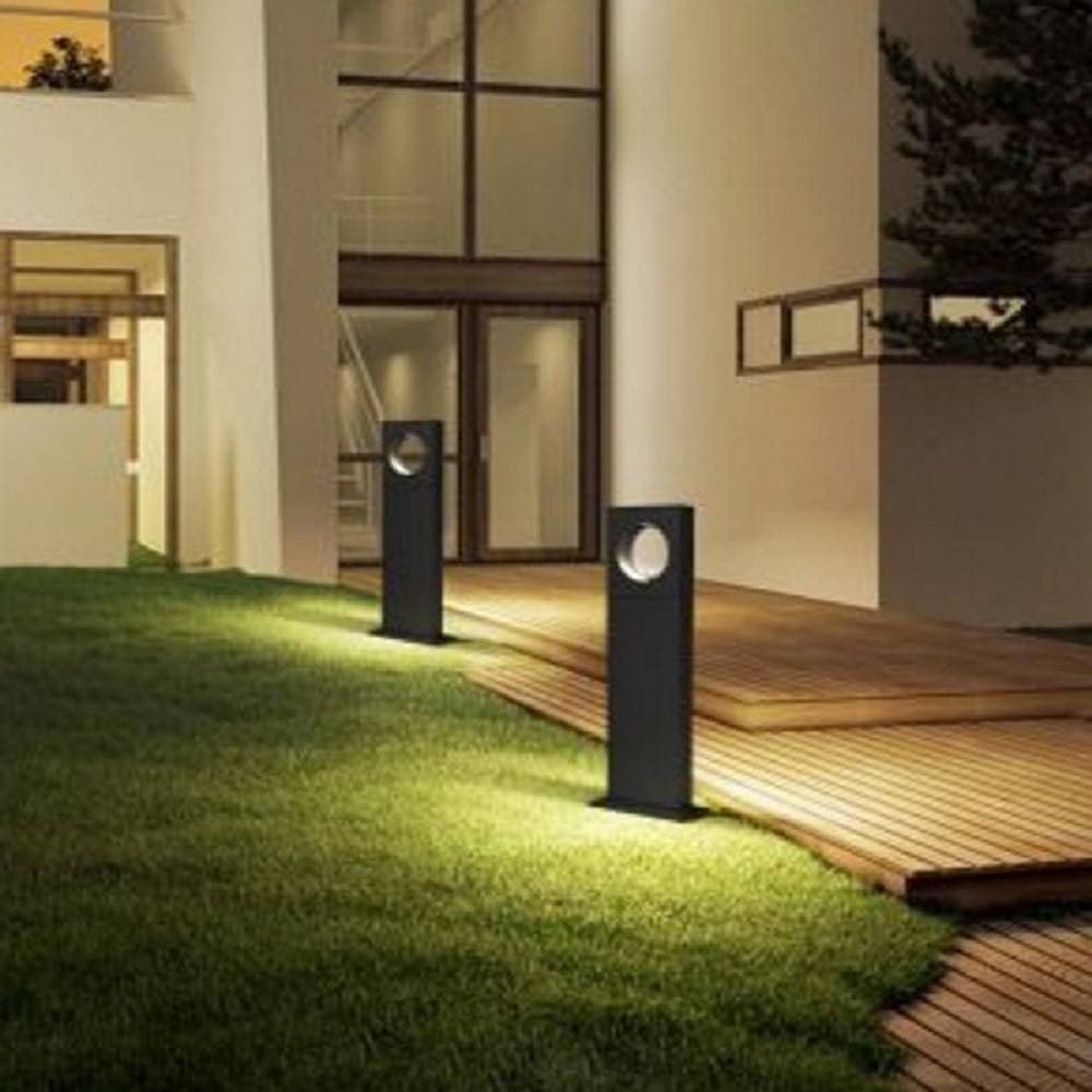 LAMPADA PALO DA GIARDINO A LED CERCHIO 50 CM 12 W NERO LUCE 6500K 4000K 3000K ES60 - 8