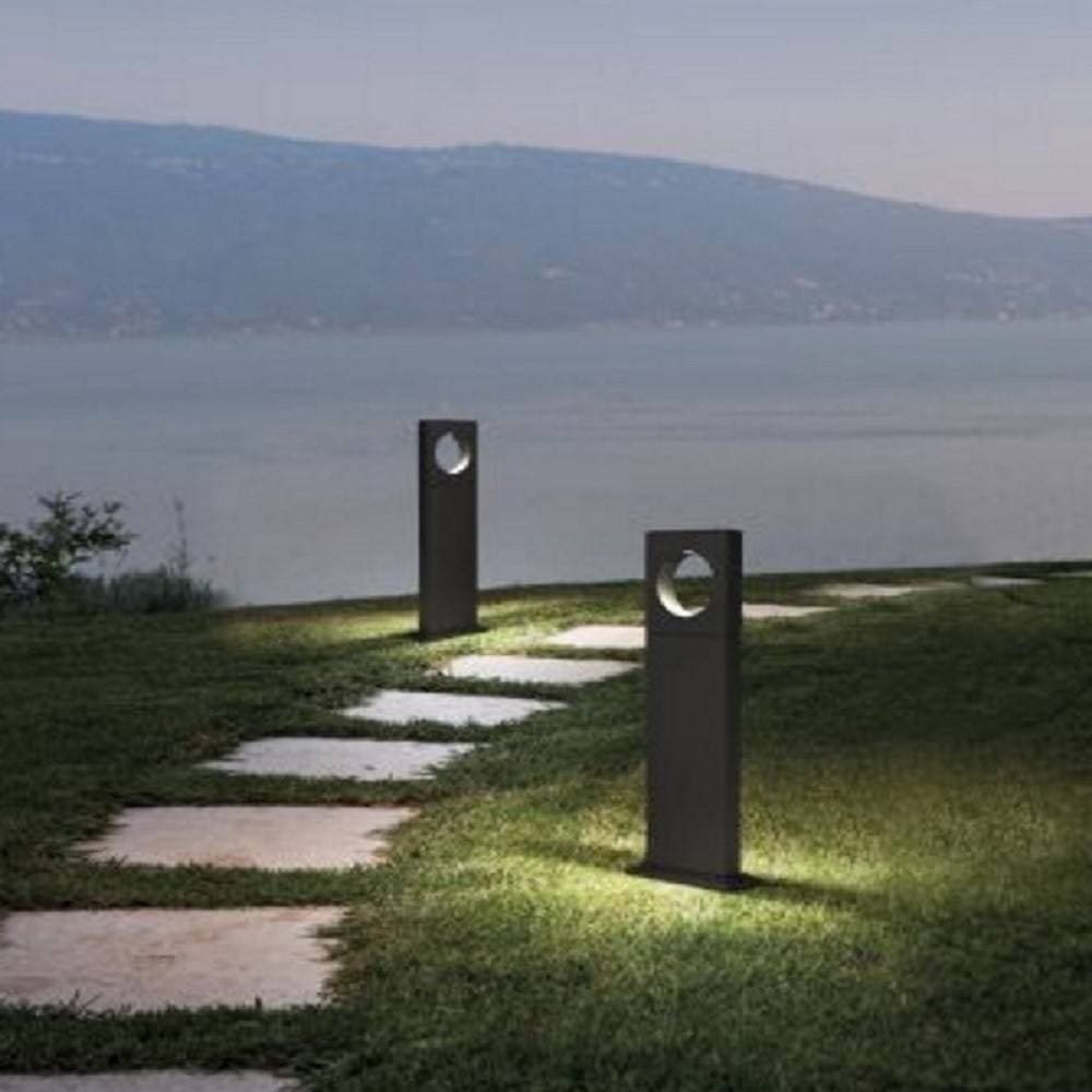 LAMPADA PALO DA GIARDINO A LED CERCHIO 50 CM 12 W NERO LUCE 6500K 4000K 3000K ES60 - 9