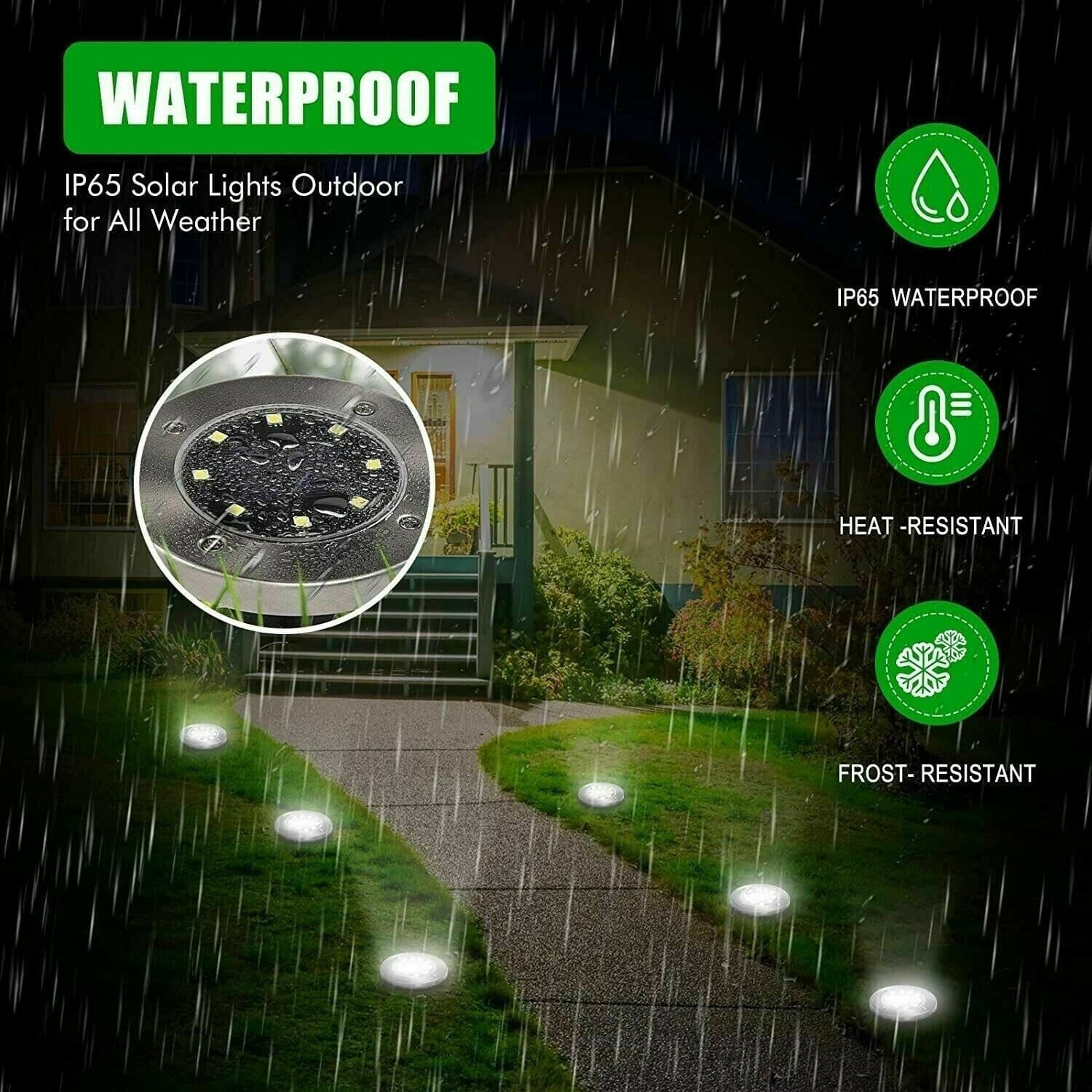 4 FARO LAMPADA 8 LED RGB SOLARE DA ESTERNO GIARDINO FARETTO PICCHETTO SEGNAPASSI - 5