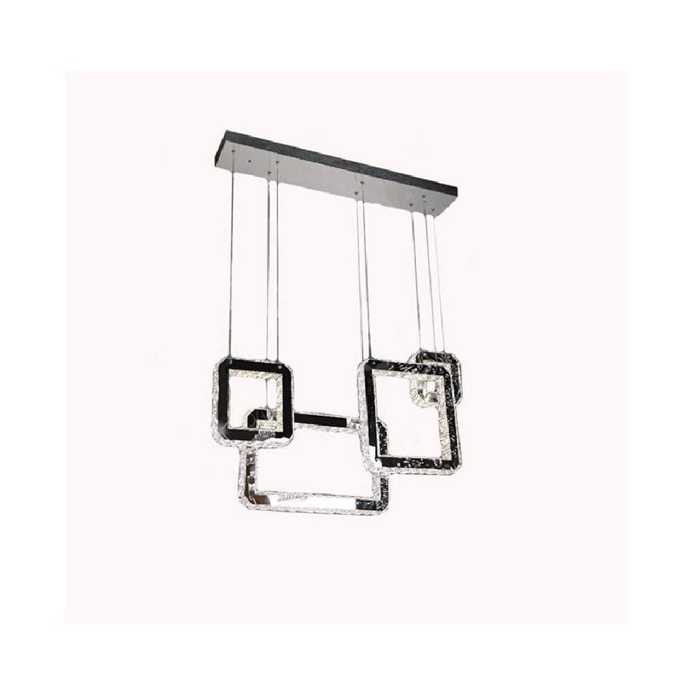 LAMPADARIO LED 55 W A SOSPENSIONE CON CRISTALLI LUCE FREDDA 6500K 4 PENDENTI A17 - 2