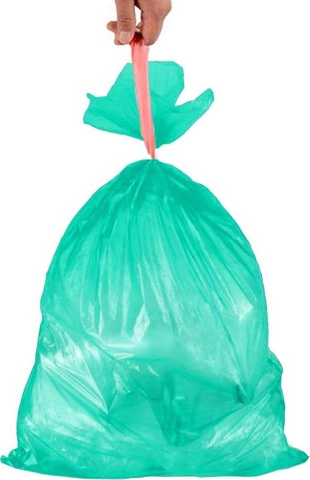 7X ROTOLI SACCHETTI BUSTE SPAZZATURA 40LT 55X65CM CHIUSURA LACCETTO VERDE 105PZ - 2