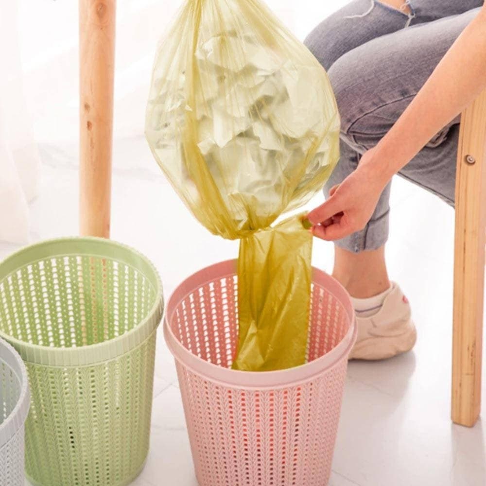 7X ROTOLI SACCHETTI BUSTE SPAZZATURA 40LT 55X65CM CHIUSURA LACCETTO GIALLO 105PZ - 4