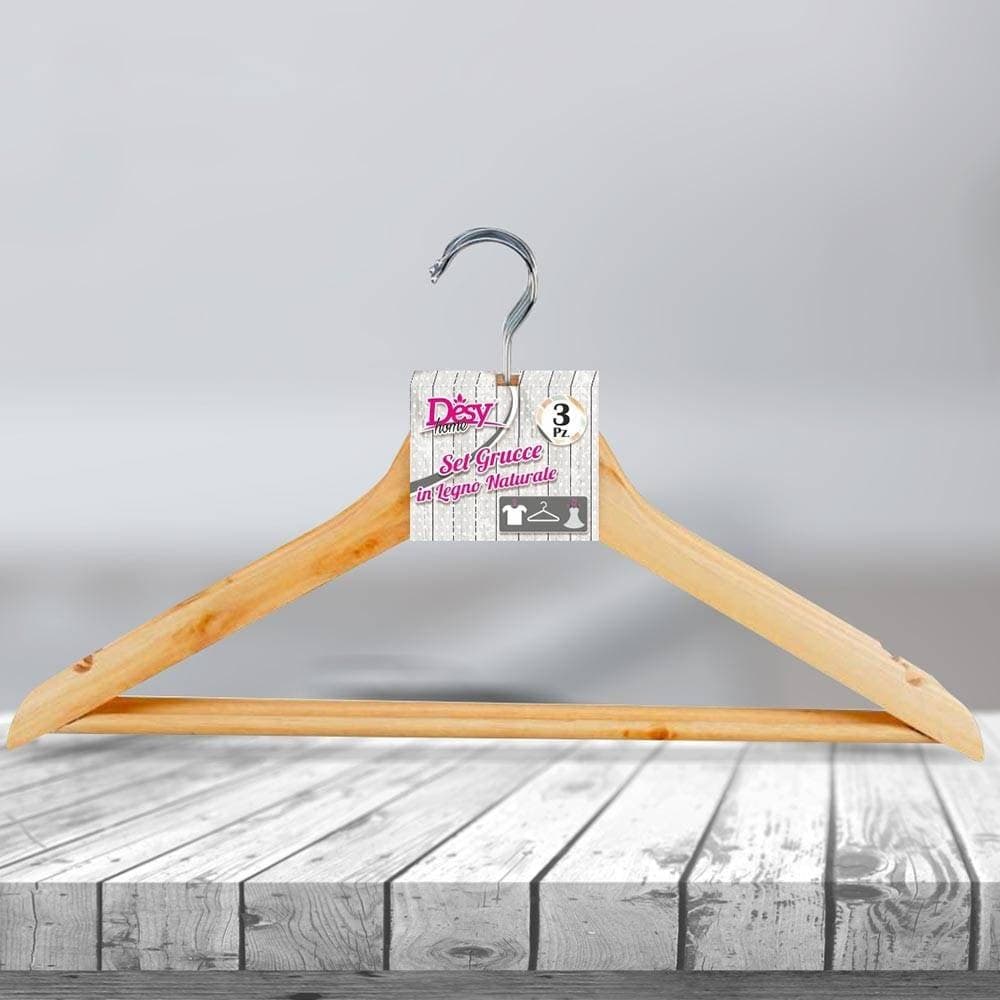 SET 12 GRUCCE APPENDIABITI STAMPELLE IN LEGNO PORTA ABITI ARMADIO CASA NEGOZIO - 3