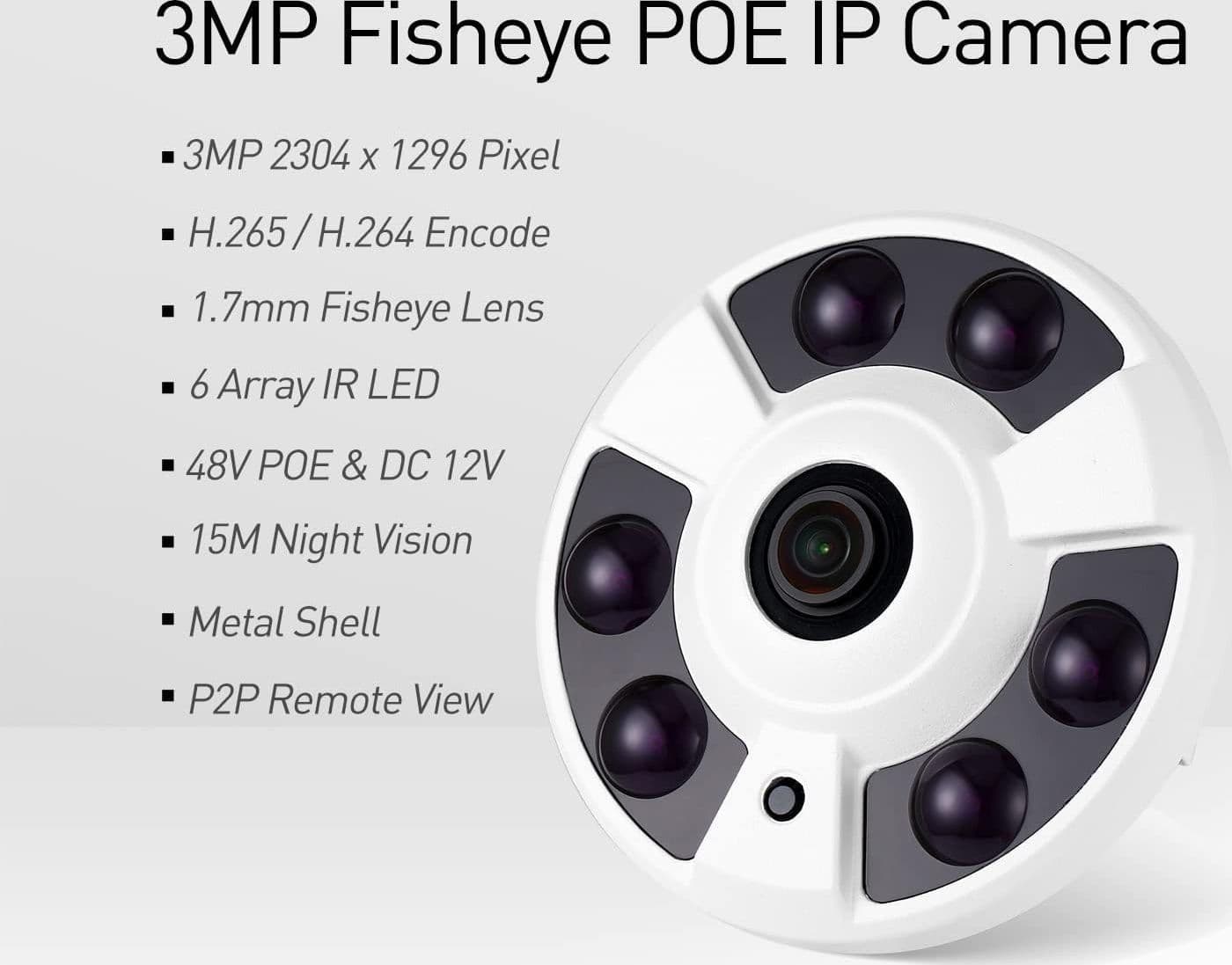 TELECAMERA AHD 360 GRADI FYSH EYE TELECAMERE ALTA DEFINIZIONE AMPIA VISIONE - 4