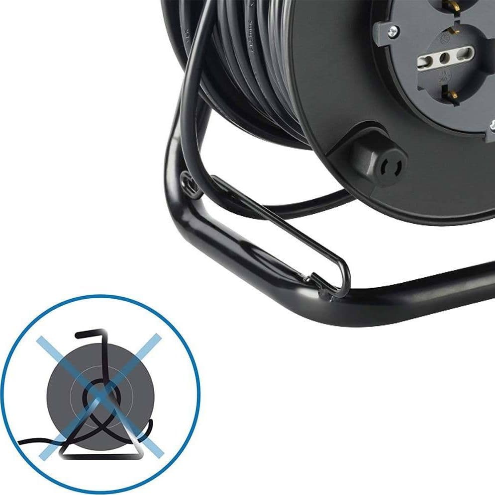 PROLUNGA ELETTRICA CAVO 25 MT AVVOLGICAVO 4 PRESE SCHUKO POLIVALENTI SPINA 16A - 3