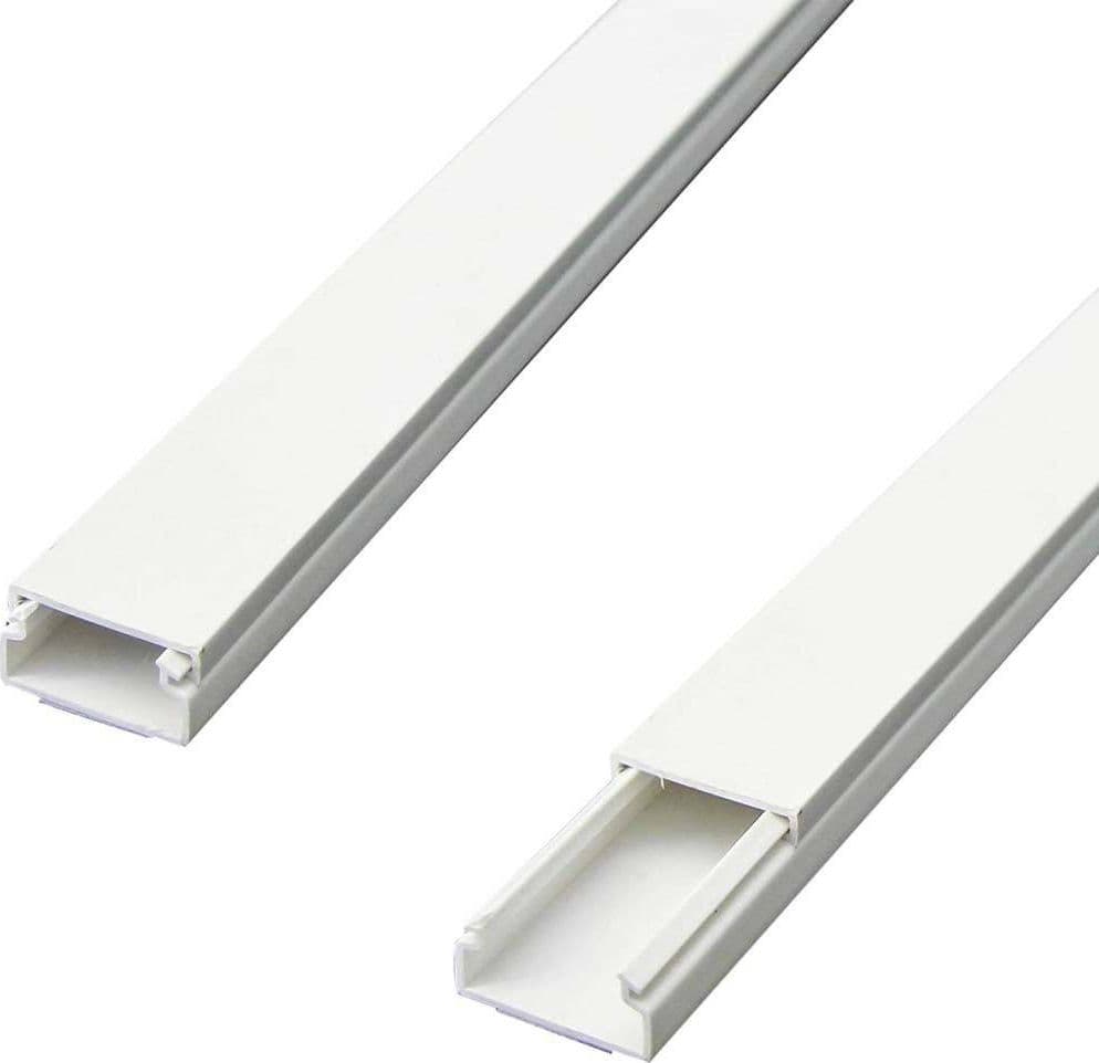 SET 2 CANALINA ELETTRICA PASSACAVI ADESIVA DA 1MT IN PLASTICA BIANCO 20 X 10 MM - 2