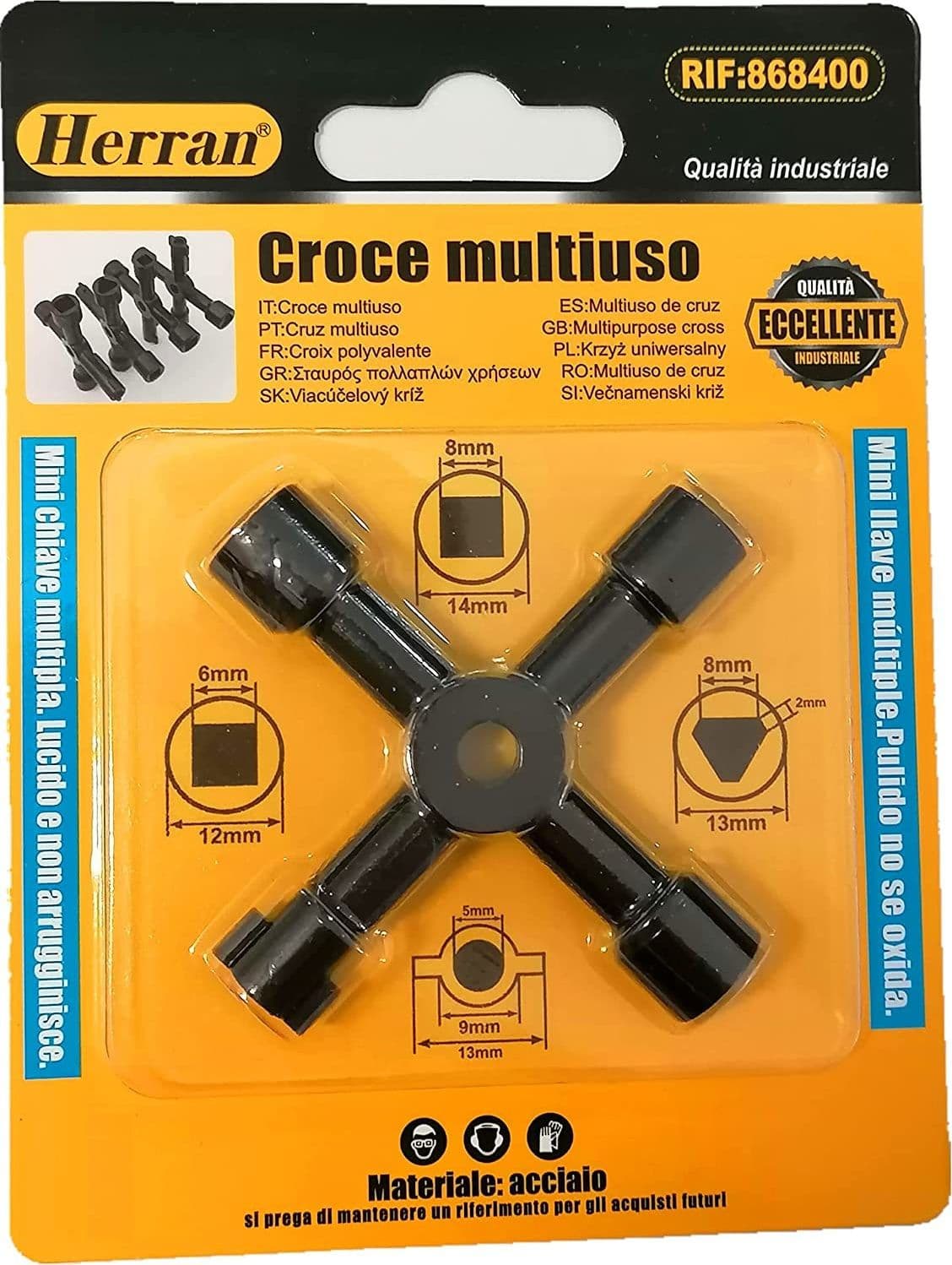 CHIAVE UNIVERSALE MULTIUSO PER APERTURA CONTATORI CASSETTE ELETTRICE ACQUA GAS - 2