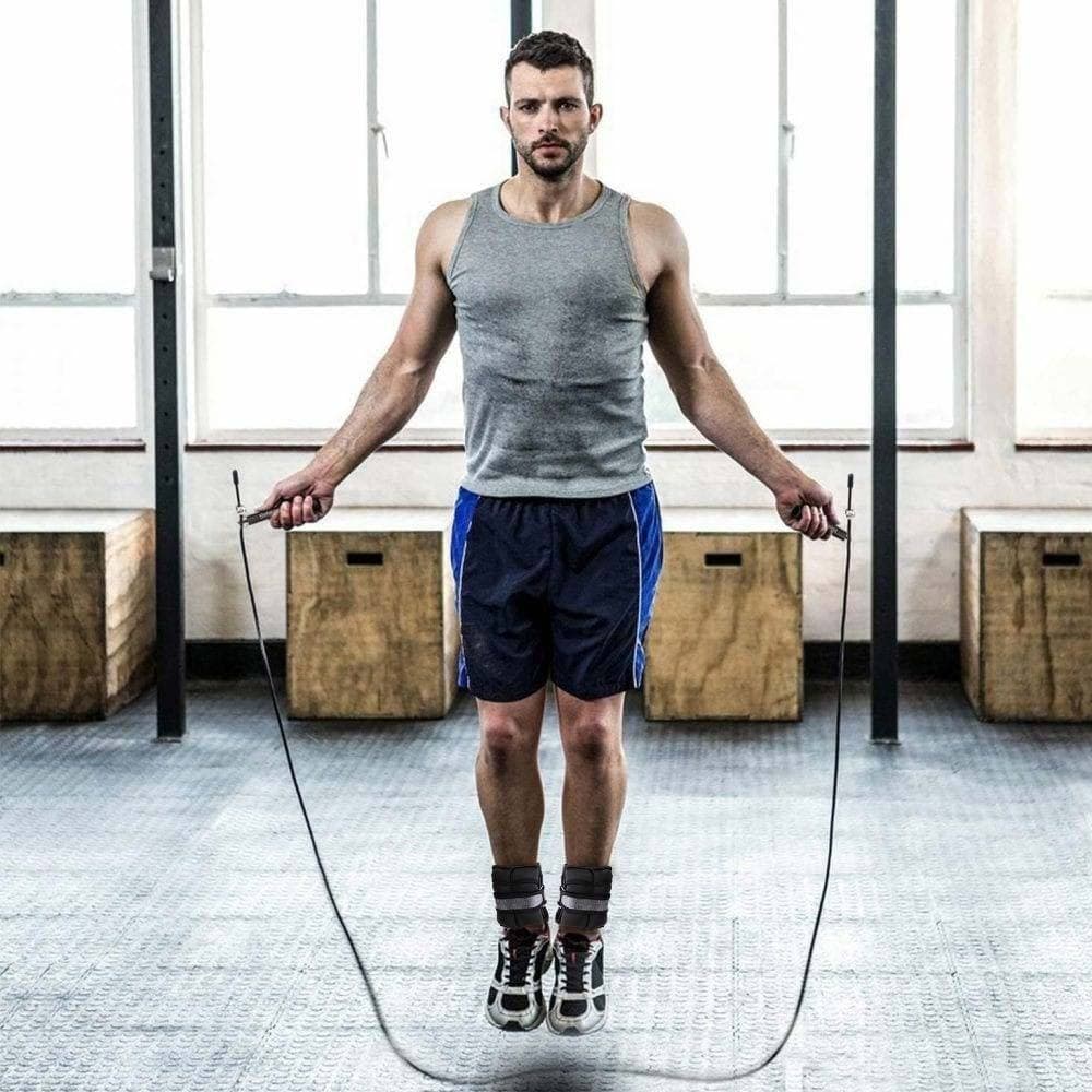 SET 2 PESI POLSI E CAVIGLIE 2,25 KG ALLENAMENTO PALESTRA AEROBICA FITNESS NERO - 2