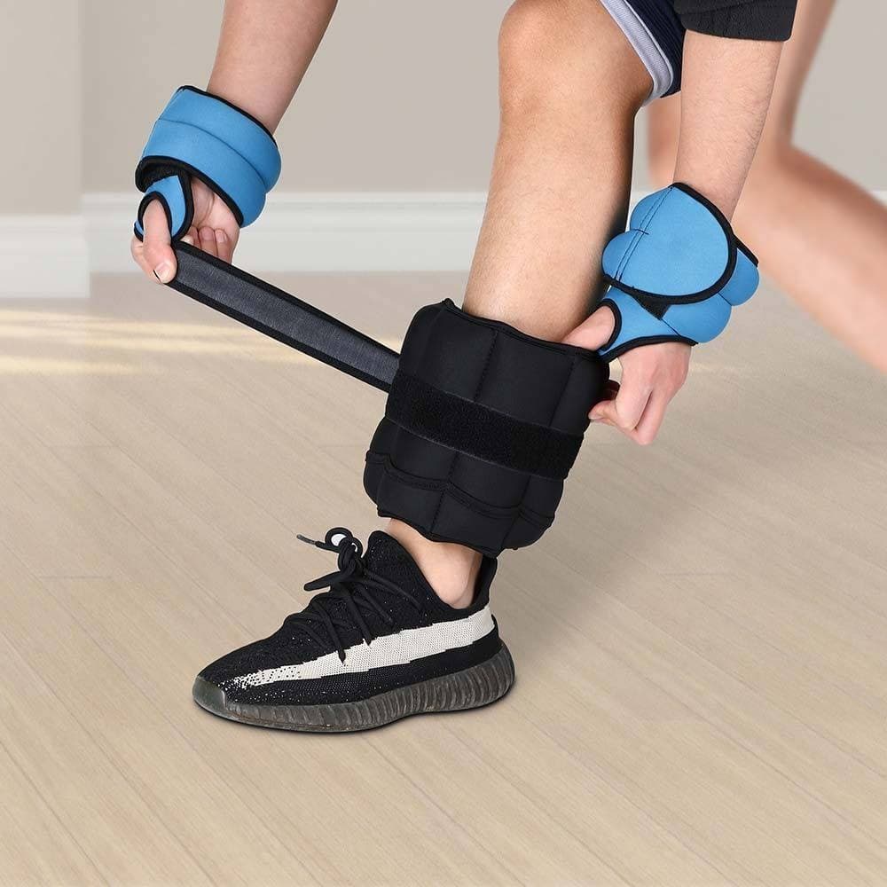 SET 2 PESI POLSI E CAVIGLIE 2,25 KG ALLENAMENTO PALESTRA AEROBICA FITNESS NERO - 3