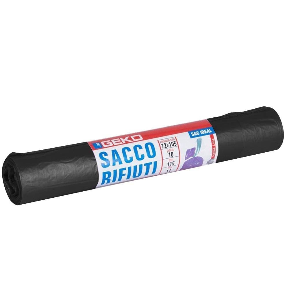 ROTOLI SACCHETTI BUSTE PER SPAZZATURA 115LT 72X105CM CHIUSURA CON LACCETTO NERO - 3