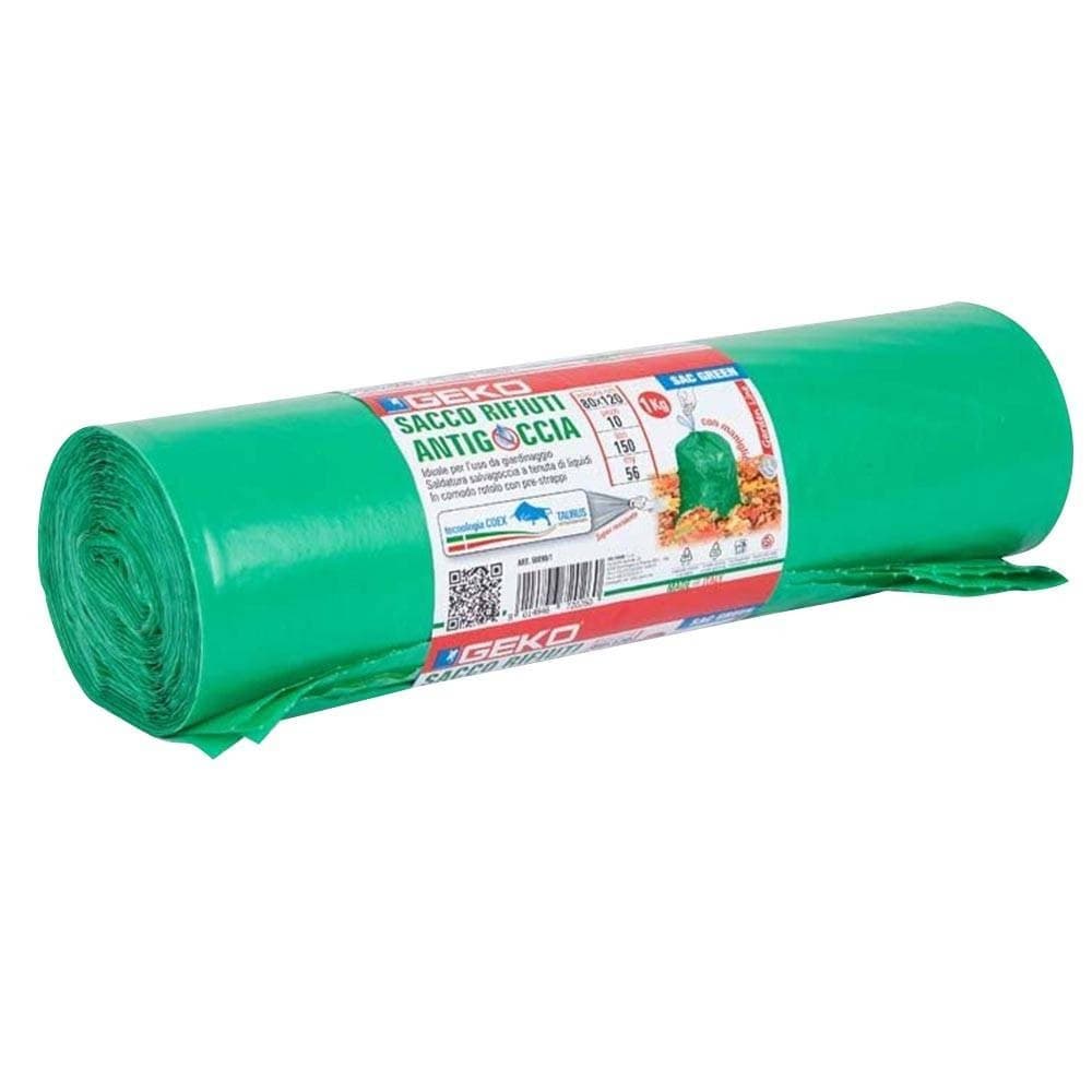 ROTOLI SACCHETTI SPAZZATURA SACCO GIARDINAGGIO 150LT 80X120CM CON LACCETTI 20PZ - 5