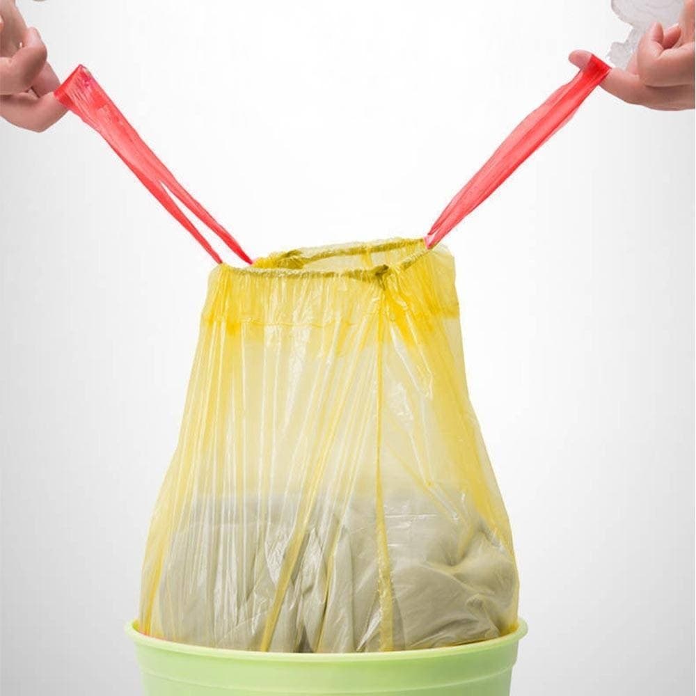 5 ROTOLI SACCHETTI BUSTE SPAZZATURA PROFUMATI 45LT 50X60 CON MANICI GIALLO 100PZ - 2