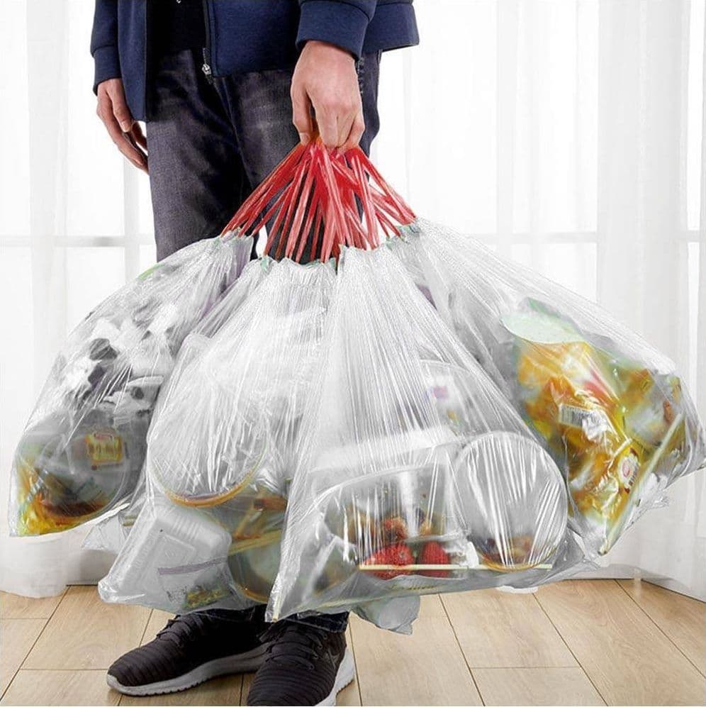 5 ROTOLI SACCHETTI BUSTE SPAZZATURA PROFUMATI 30LT 50X60 CON MANICI BIANCO 100PZ - 4