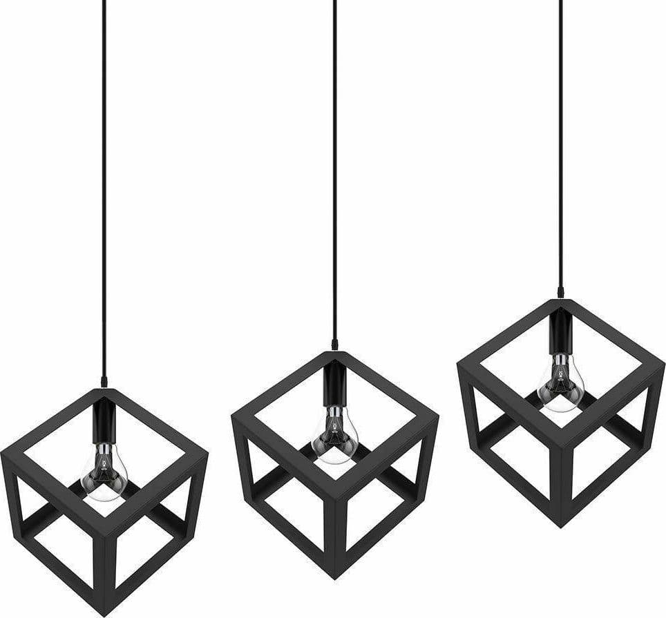 LAMPADARIO LAMPADA SOSPENSIONE CUBO 18CM DESIGN MODERNO PARALUME METALLO NERO - 3