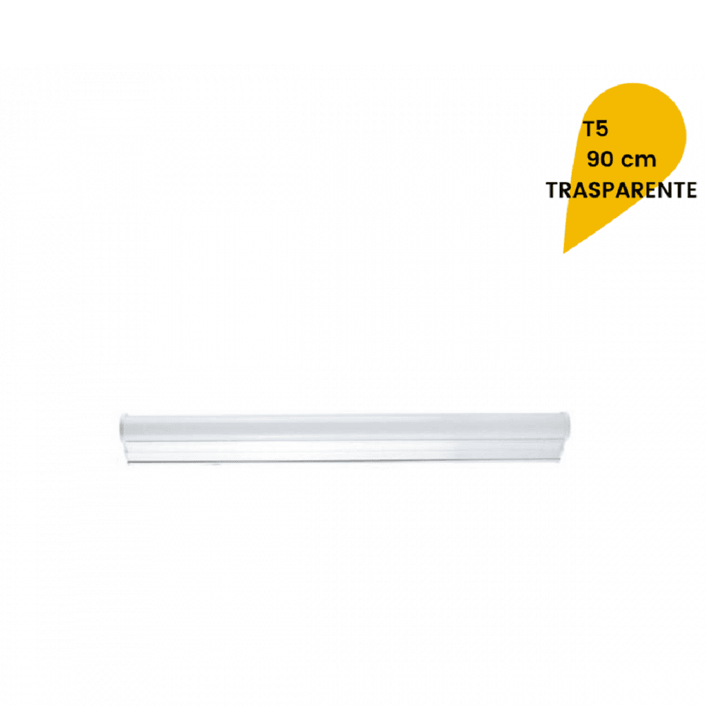 PLAFONIERA LED NEON T5 SOTTOPENSILE VETRO TRASPARENTE 18 WATT 90 CM - 6