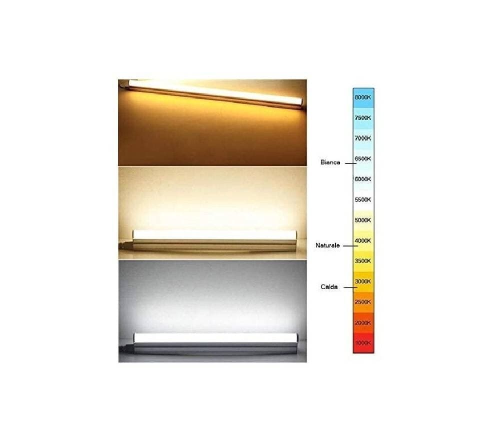 PLAFONIERA LED NEON T5 SOTTOPENSILE VETRO TRASPARENTE 18 WATT 90 CM - 4