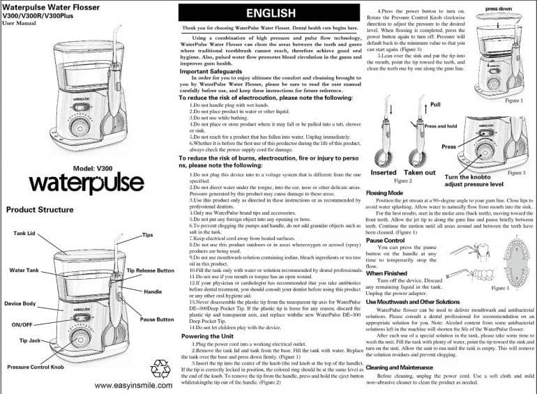 IDROPULSORE DENTALE PULITORE DENTI PROFESSIONALE IRRIGATORE ORALE WATERPLUSE 800 - 3