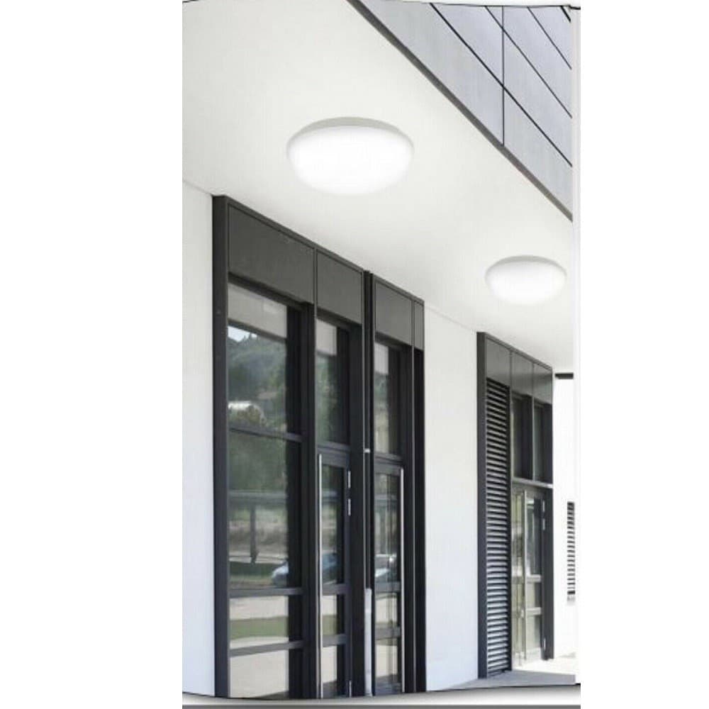 PLAFONIERA A SOFFITTO DA GIARDINO A LED 24W LUCE FREDDA CALDA NATURALE IP65 ES52 - 6