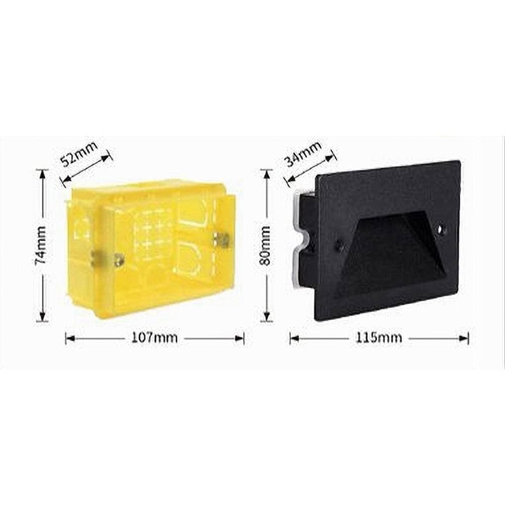 SEGNAPASSO A LED 3 W FARETTO APPLIQUE LUCE FREDDA CALDA NATURALE IP65 ES49 NERO - 6
