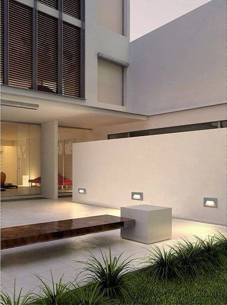 SEGNAPASSO A LED 3W GRIGIO FARETTO APPLIQUE LUCE FREDDA CALDA NATURALE IP65 ES49 - 3
