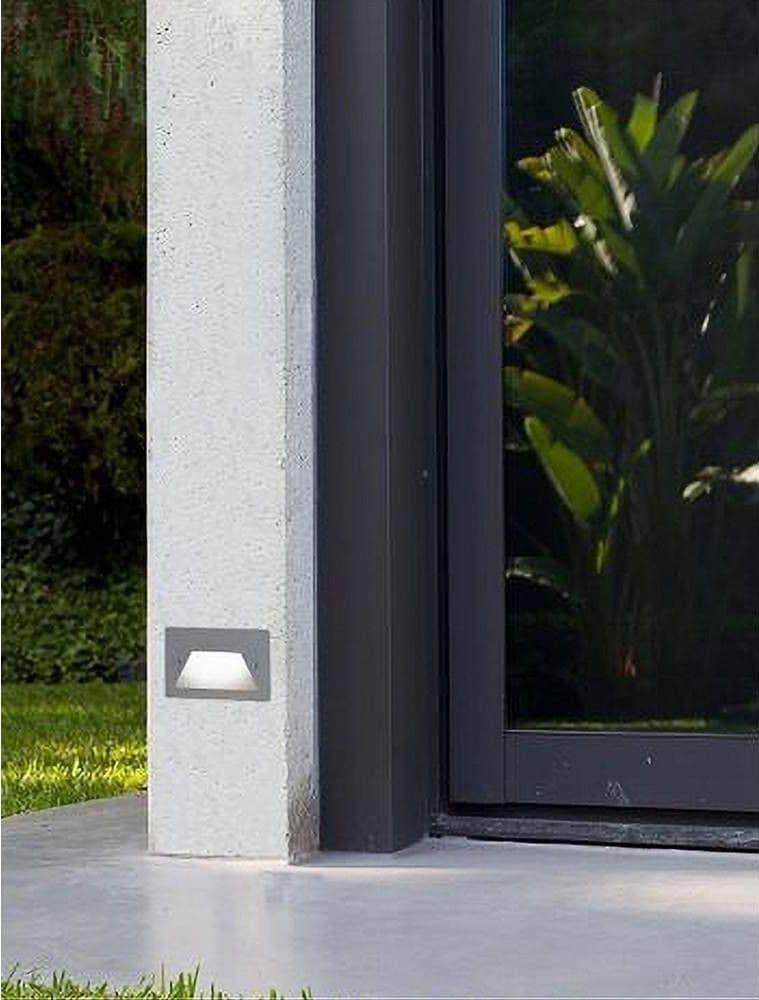 SEGNAPASSO A LED 3W GRIGIO FARETTO APPLIQUE LUCE FREDDA CALDA NATURALE IP65 ES49 - 5
