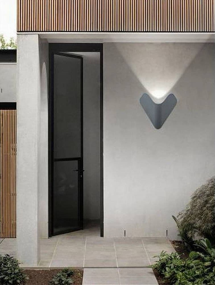 APPLIQUE LED ESTERNO PARETE 12W ALLUMINIO GRIGIO LUCE FREDDA CALDA NATURALE ES61 - 4