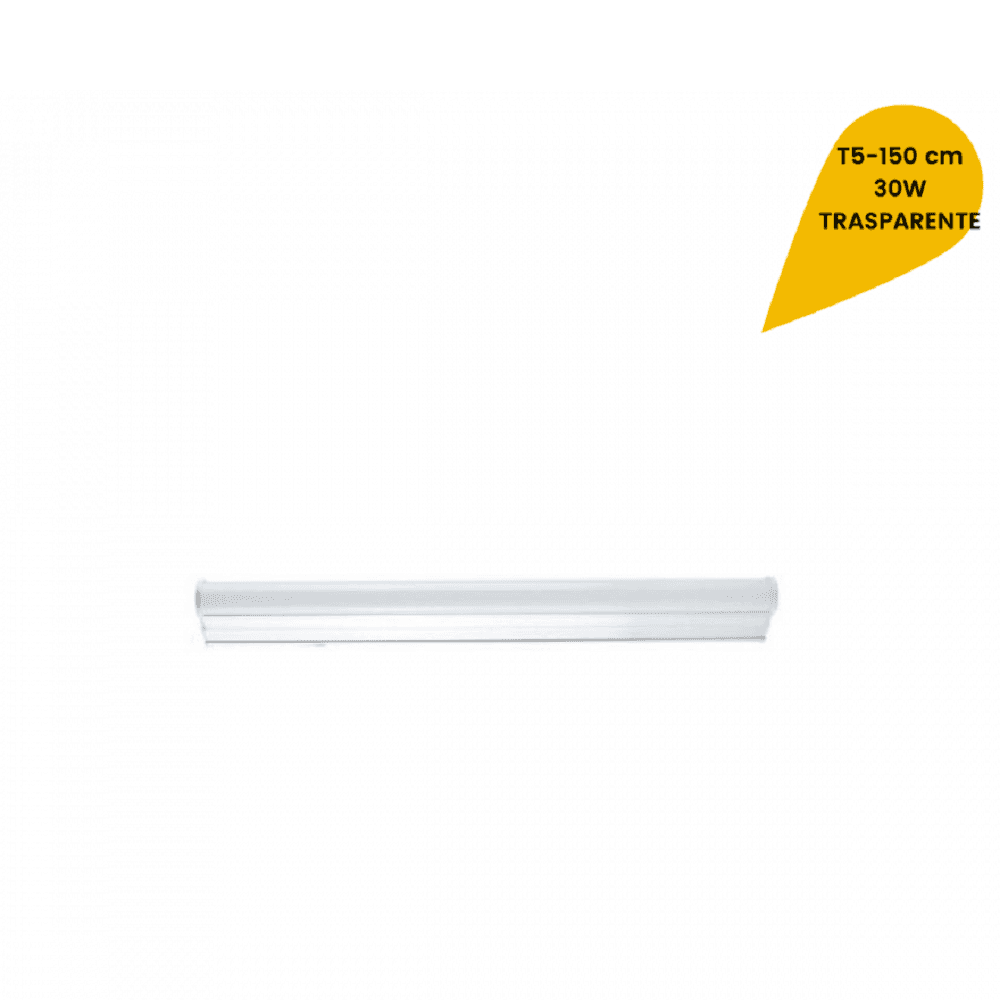 PLAFONIERA LED NEON T5 SOTTOPENSILE VETRO TRASPARENTE 30 WATT 150 CM - 5