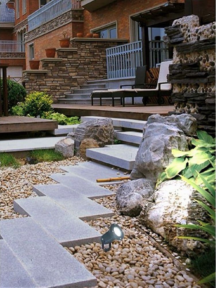 FARETTO CON PICCHETTO PER ESTERNO DA GIARDINO CON STAFFA PARETE PROIETTORE ES12 - 7