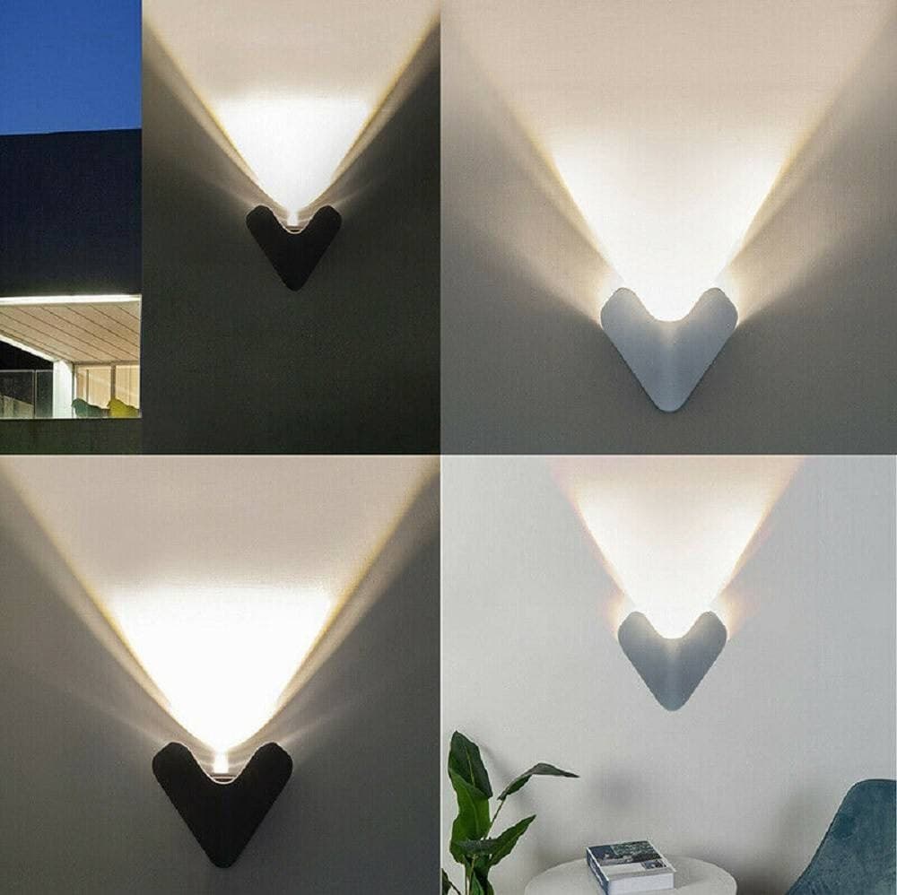 APPLIQUE LED ESTERNO PARETE 12 W ALLUMINIO NERO LUCE FREDDA CALDA NATURALE ES61 - 3